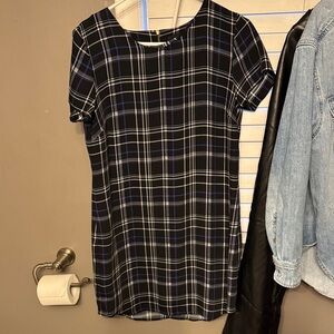 Plaid Black and Blue Dress